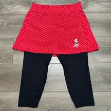 Runningskirts Mid Rise Red Polka Dot Black Active Skirted Crop Leggings  Size 14