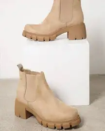 Faux Suede Above Ankle Heeled Booties