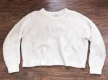 Madewell • Everett Rib-Play Pullover Sweater cream chunky cable knit alpaca