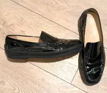 Tod's Womens 42 12 Shiny Black Patent Leather Slip On Loafers Driving Shoes