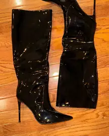 Steve Madden Panther Black Patent Stiletto boots 8.5