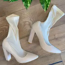 Sock Boots Mesh Nude