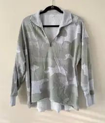 Aerie camo quarter zip sweater