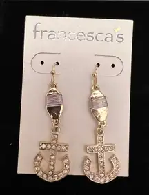 Francesca's Collections Gold Anchor Earrings