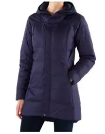REI Womens Hooded Sayan Down Jacket Navy Blue Winter Outdoor S Packable