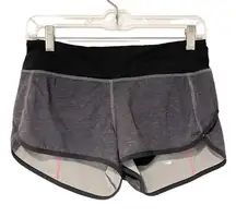 Lululemon Size 4 Speed Short 4-way Stretch 2.5" Texture Printed Deep Coal Black