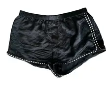 Morgan Lane Heart-Pocket Silk-Blend Sleep Shorts in Black S