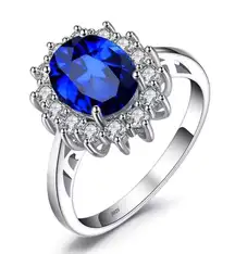 SIZE 8 925  Blue Sapphire Engagement Ring