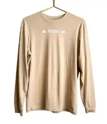 Kappa Long Sleeve Crewneck T-Shirt Women's S Beige Sand White NWT