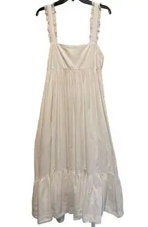 Free People Isabella Cotton Maxi Dress Optic White S NWT