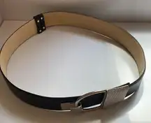 Corset Statement Leather‎ Belt Black Silver