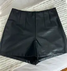 Faux Leather High Waisted Shorts