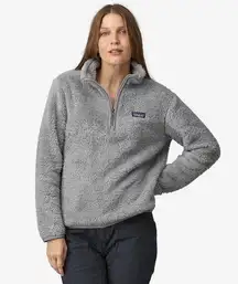 PATAGONIA Women's Los Gatos 1/4-Zip Fleece Pullover in Salt Gray Size L