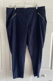 Nanette Lepore Women's‎ 3X Navy Trouser Pants Career Gold Zipper Career Comfort