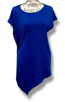 NWT Universal Standard Size 10 Cap Sleeve CrewNeck Tee (XS) Blue Pansy USTO1130