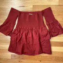 Off The Shoulder Maroon Top