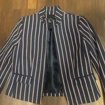 Navy, Red And White Striped Blazer