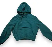 SheIn  dark hunter green quilted sweatshirt hoodie NWOT