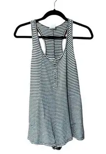 Women's By Together Tank Top, Romper Size S, White & Black Striped