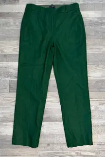 J. Crew Hunter Green Kallie Pants Linen Blend, Ankle, Straight L13