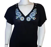 INC Embroidered Flutter Sleeve Top 