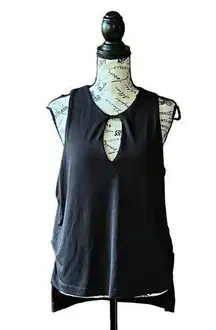 RAG & BONE HART CHOKER TANK BLACK RIB JERSEY SIZE MEDIUM SLEEVELESS DRAPED TOP