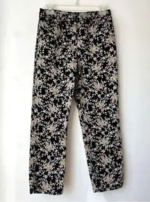 Vintage 90s Lauren  Black Tan Floral High Rise Tapered Leg Pants 4