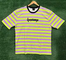 Dumbgood x Goosebumps Logo Stripped Oversized Tee XL
