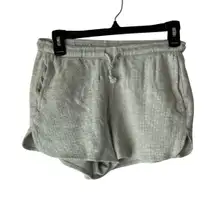 J Galt Brandy Melville Light Grey Waffle Knit Lounge Shorts Drawstring Waist