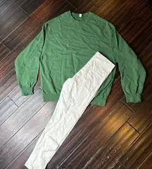 Crewneck terry cotton sweater & leggings set Los Angeles Apparel loungewear