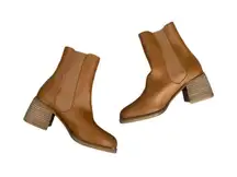 Beast Fashion Tan Brown Ankle Heeled Booties Women’s Size 7 Short Boots Heels