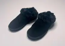 NEW Aerie Fur Scruff Fuzzy Soft Slipper Casual Shoe black | Size 7