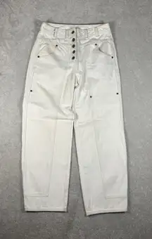ulla johnson august white/ivory jeans straight barrel fit size 4 Bleached EUC