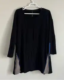 IC by Connie K Women’s Black Quarter Sleeve Tunic Top Size Large