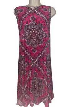 Tommy Hilfiger Curvy and Plus!  Red Paisley Dress Summer Flowy Fun Patterned