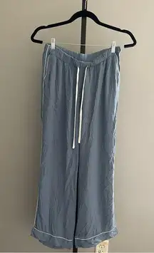 Jason Wu Women's Pajama Pants Blue White Elastic Waist Pockets Size Small