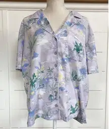 Cotton On Tropical Short Sleeve Shirt Lilac Bloom SZ M