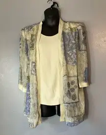 R&M Richards By Karen Kwong Sheer Jacket With Mock Tee