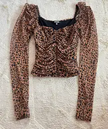 Missguided Leopard Print Ruched Top