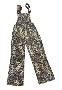 Leopard Print Women's Jumpsuit Y2K Spice Girls Flare