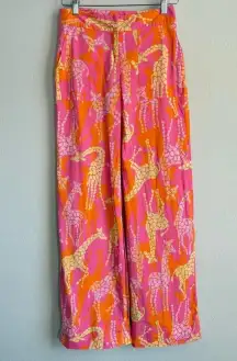 Lilly Pulitzer Womens Vintage Pink/Orange Bella Giraffe Print Capri Pants Size 2