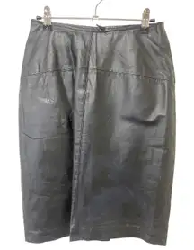 Limited Express Leather Pencil Skirt Black‎ High Waist Career Vintage Size 3