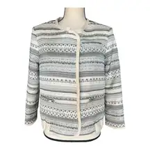 Parker Tweed Zip Front Jacket Size M