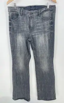 WHBM The Everyday Soft Boot Jeans Womens 12 Mid Rise Curvy Black Denim Bin9