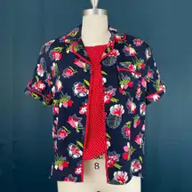 Vintage 90s  2 Piece Matching Tank & Button Up Shirt Set