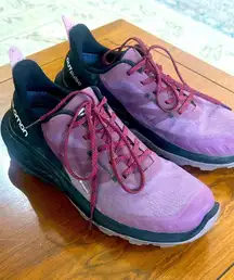 Salomon OUTpulse Women’s 8 Trail Running Hiking Shoes Plum Black Red