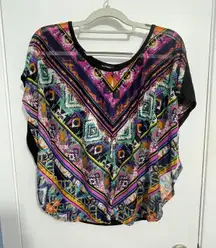 Daytrip Blouse Medium Sheer Western Boho Drape Cowgirl Rockabilly