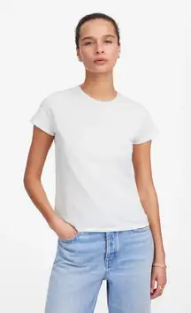 NWT Madewell Essential Slim Tee in Lightweight Cotton In White Size Medium