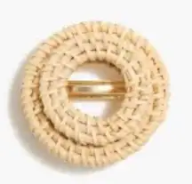 J. Crew Factory Tan Woven Round Hair Clip Barrette Accessory Beige Neutral Beach