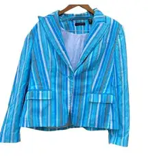 Valerie Stevens size 16 blazer blue stripes